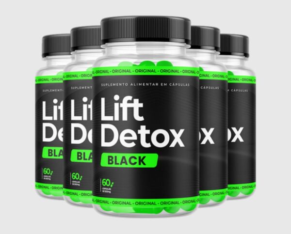 Lift Detox Black Original - Nova Fórmula Mais Potente (Kit 05 potes)