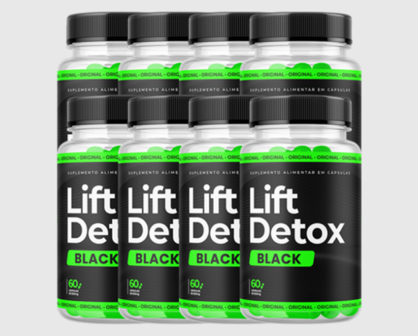 Lift Detox Black Original - Nova Fórmula Mais Potente (Kit 08 potes)