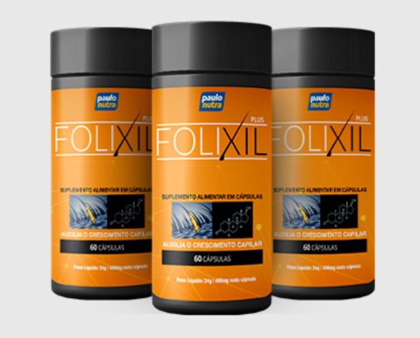 Folixil Plus Natural Antiqueda - (Kit 3 frascos)