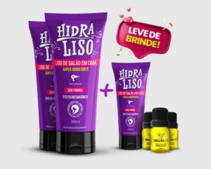 Hidraliso - Progressiva de Chuveiro sem Formol - (Kit 3 frascos + 3 Óleo Argan)