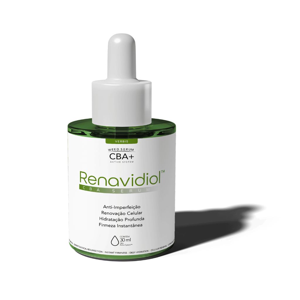 Transforme sua pele com o Renavidiol CBA - Sérum. Com canabidiol, retinol e ácido salicílico, ele hidrata, reduz rugas, uniformiza o tom e combate a oleosidade, revelando uma pele jovem e radiante.